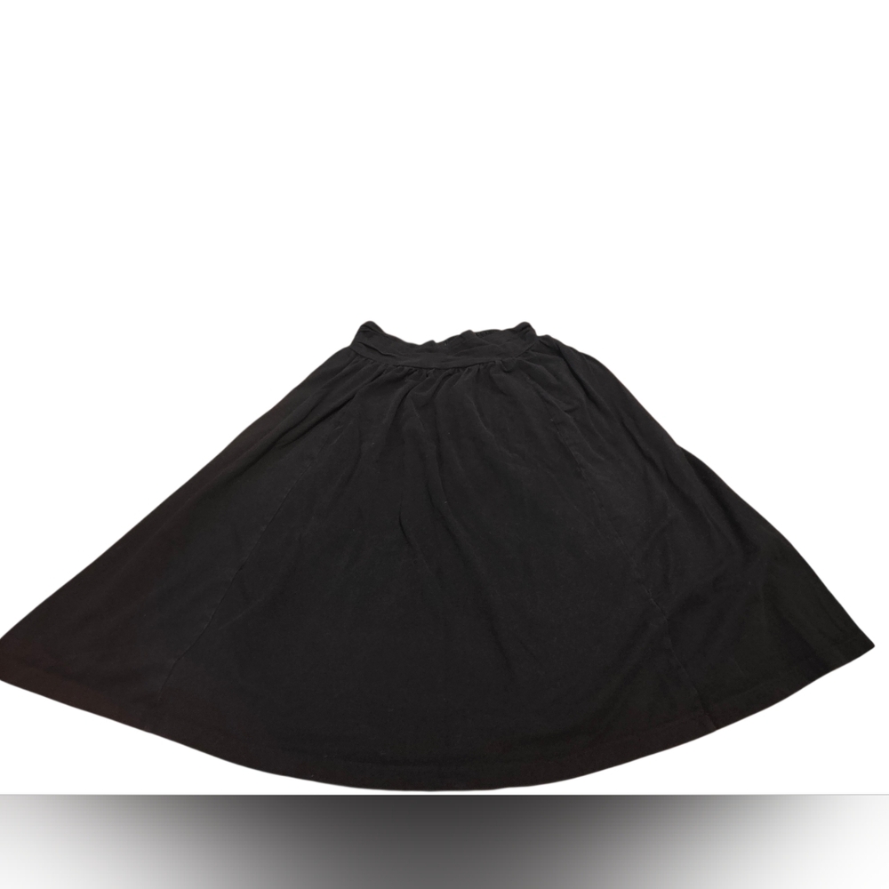 eShakti Black Midi Circle Skirt Elastic Waist Size L/12
